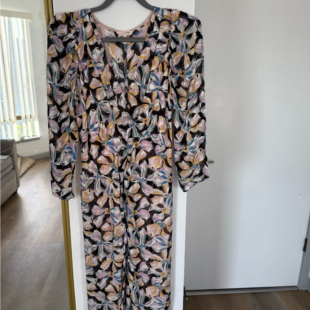 Rebecca Taylor Multicolor Floral V-Neck Dress